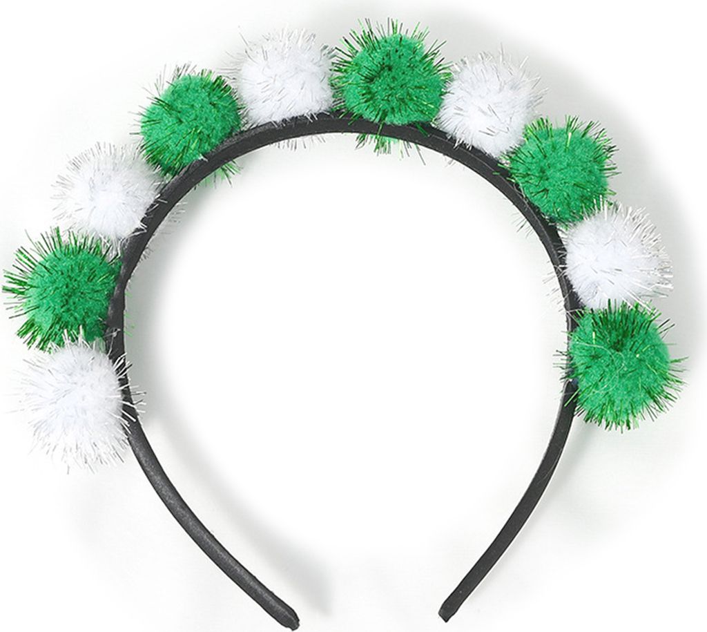 Mardi Gras Stirnband, bunte Pompons, Kopfbedeckung, festliches Stirnband, Haarschmuck für Erwachsene, Teenager, Karnevalskostüm