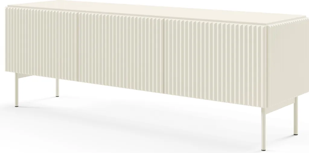 Banc TV Coloris Cachemire 147 cm - Buffet Bas Multimédia pour Salon