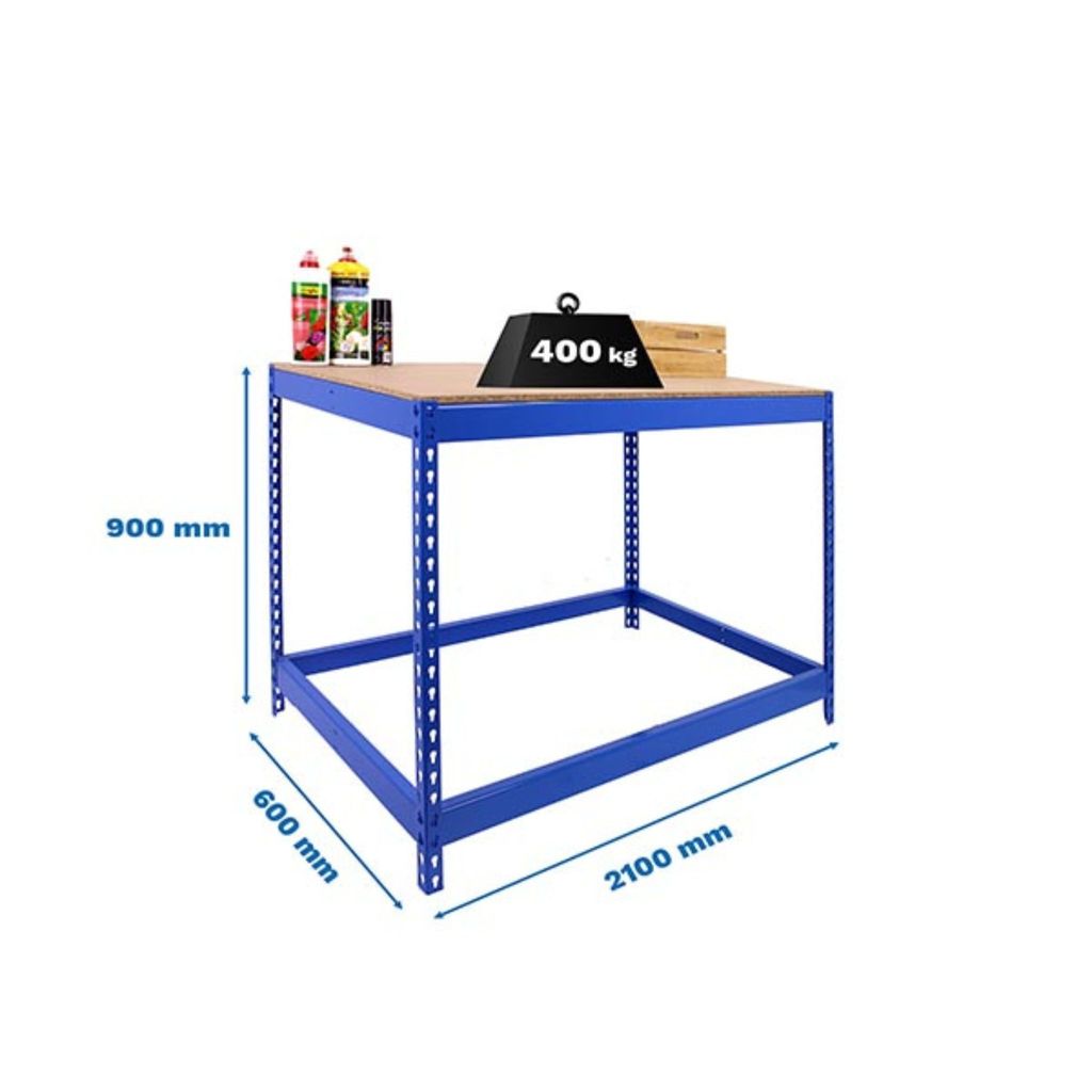 Simonrack Werkbank SIMONWORK BASIC 1 blau 210,0 x 60,0 x 90,0 cm