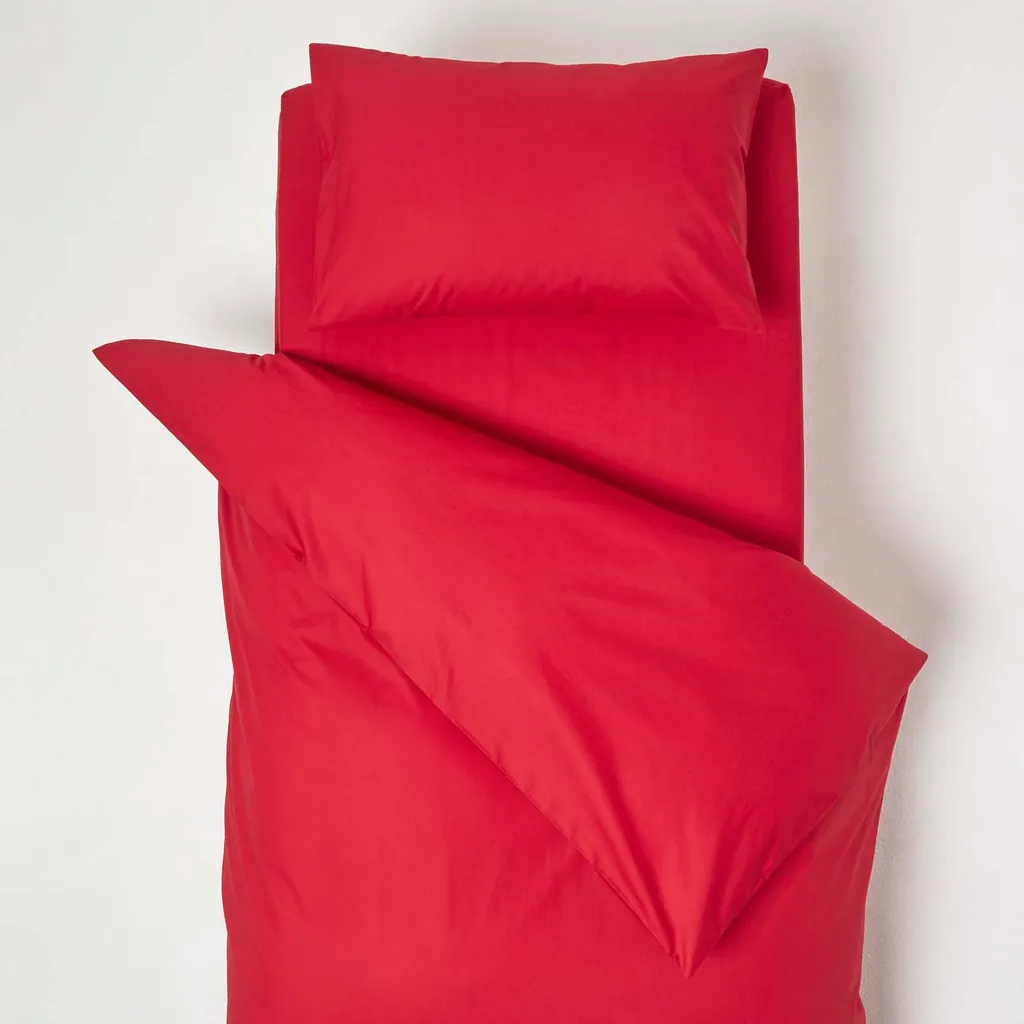 Lenzuola 200 Fili Homescapes Rosso - Cotone Egiziano Ipoallergenico