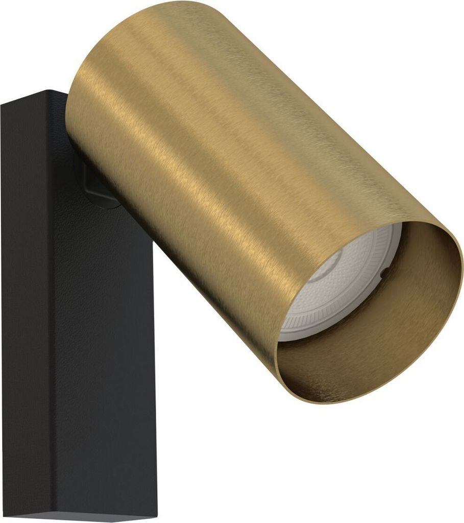 Spot Strahler Metall Echt-Messing verstellbar in Schwarz Messing GU10 Modern