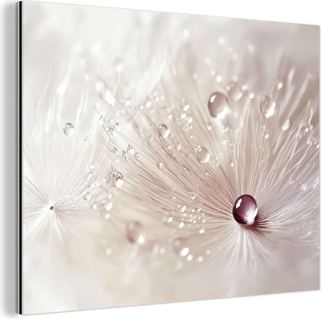 MuchoWow Wanddekoration Metall Metallbild Wandkunst 40x30 cm Blume - Abstrakt - Weiß - Wasser - Natur MuchoWow Aluminium Gemälde - Dekoration Woh...