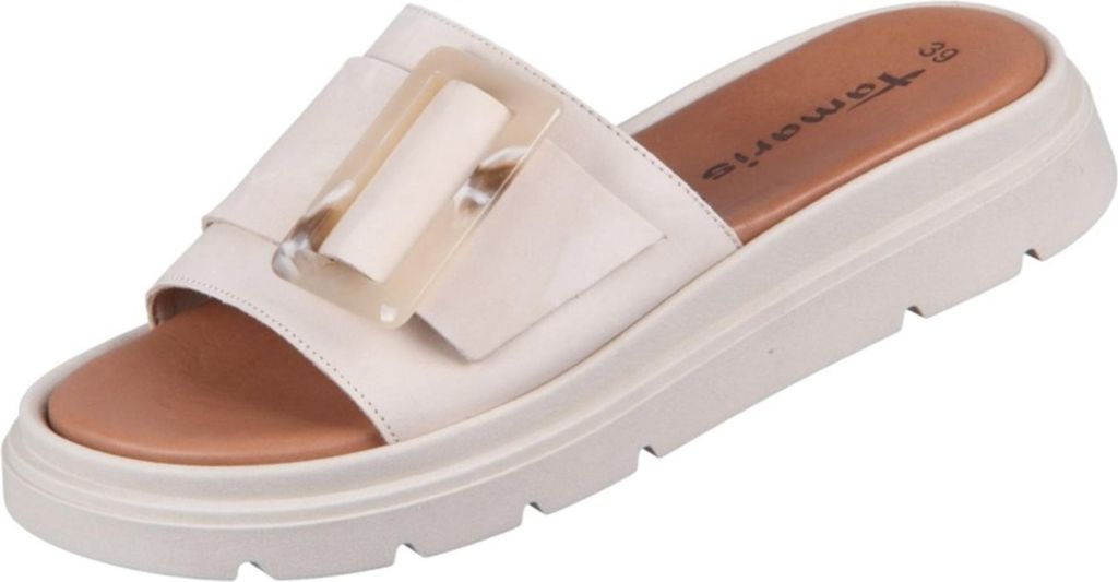 Tamaris Damen Flipflops mit Schnallen Weiß