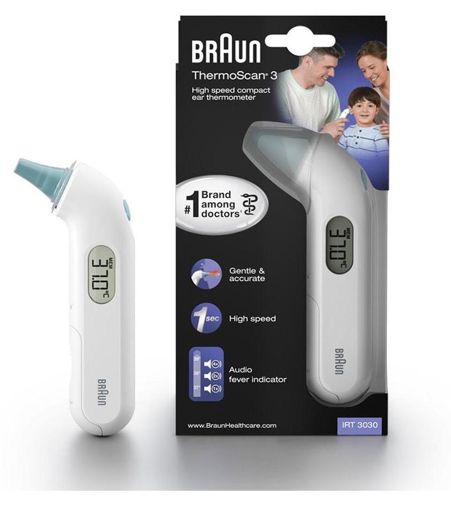 Braun ThermoScan 3 Kontakt Weiß Ohr Produktbild 