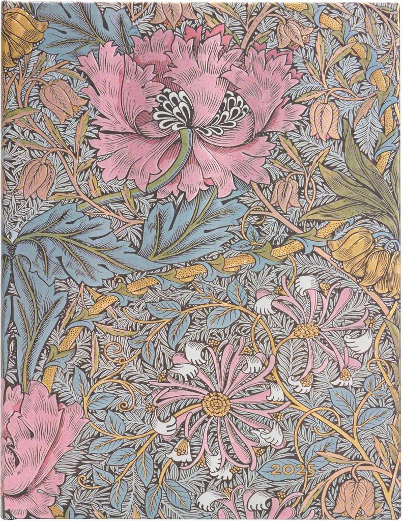 12-Monatskalender 2025 Morris Heckenkirsche in Pink, Ultra, Horizontal