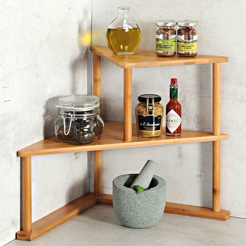 KESPER Küchen-Eckregal Bambus 2-stöckig 52x29,5x39cm 58802