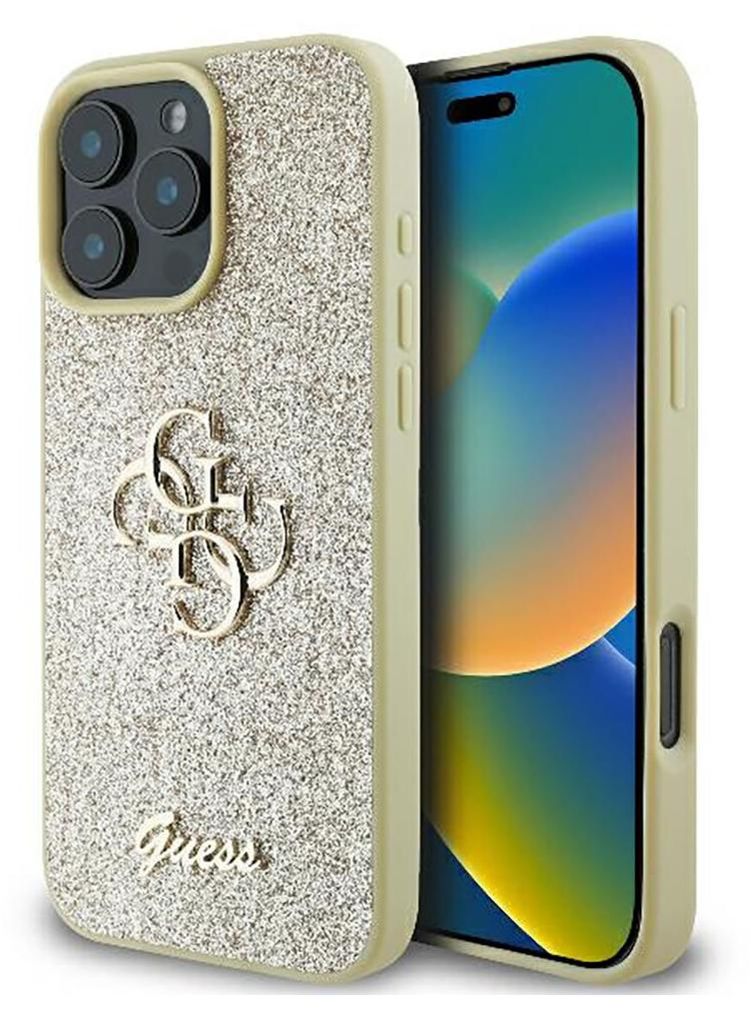 Guess Fixed Glitter Big 4G Case pour Iphone 16 Pro - Gold Image du produit 
