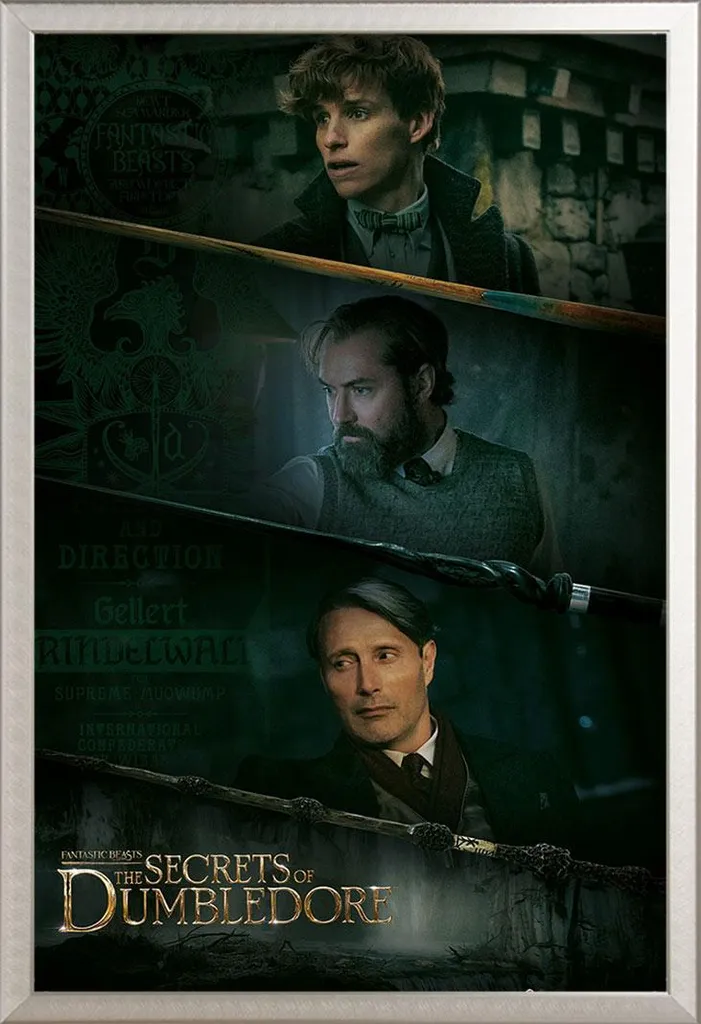 Cadre Shinsuke Argenté et Poster Fantastic Beasts aux Trois Baguettes 3