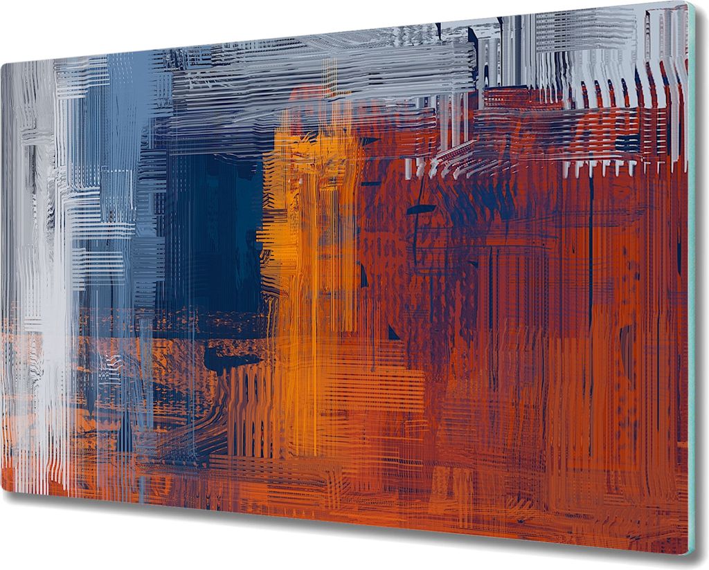 Coloray Hackbrett Kochplattenabdeckung Herdabdeckplatte 80x52 cm Schneidebrett Küchenbrett - geometrische Muster