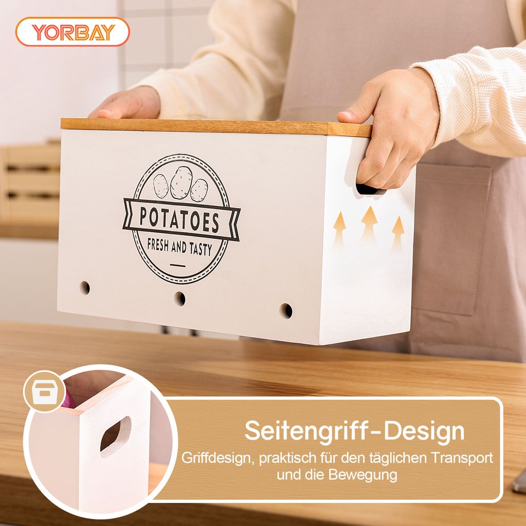 Kartoffel Aufbewahrungsbox 3er Set, Kartoffeln, Knoblauch Produktbild 3