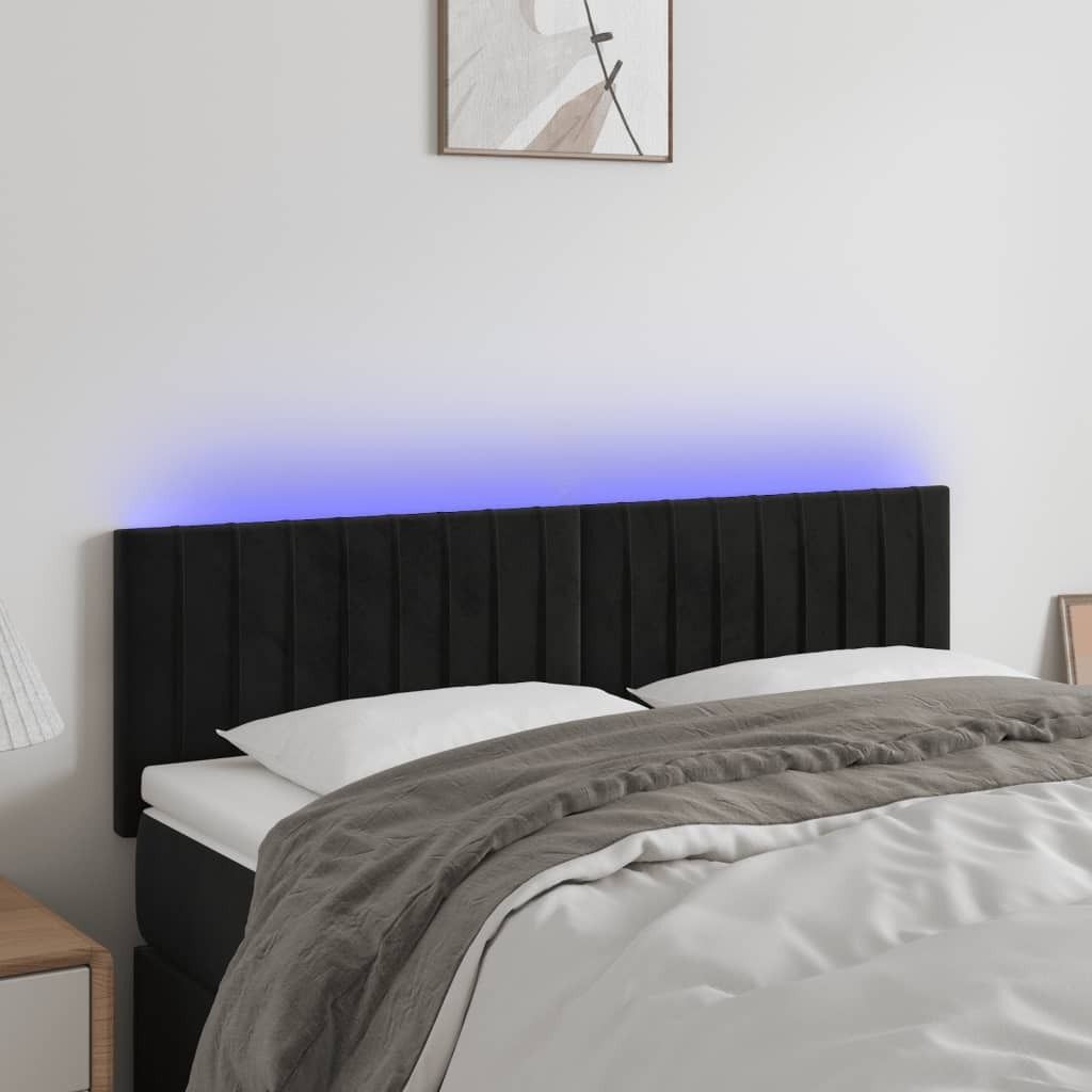 Maison Exclusive - LED Kopfteil Schwarz 144x5x78/88 cm Samt