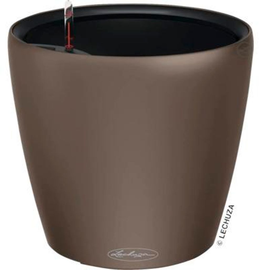 Pflanztopf Lechuza Classico Color LS Kunststoff Ø 28 cm H 26 cm muskat inkl. Erdbewässerungsystem
