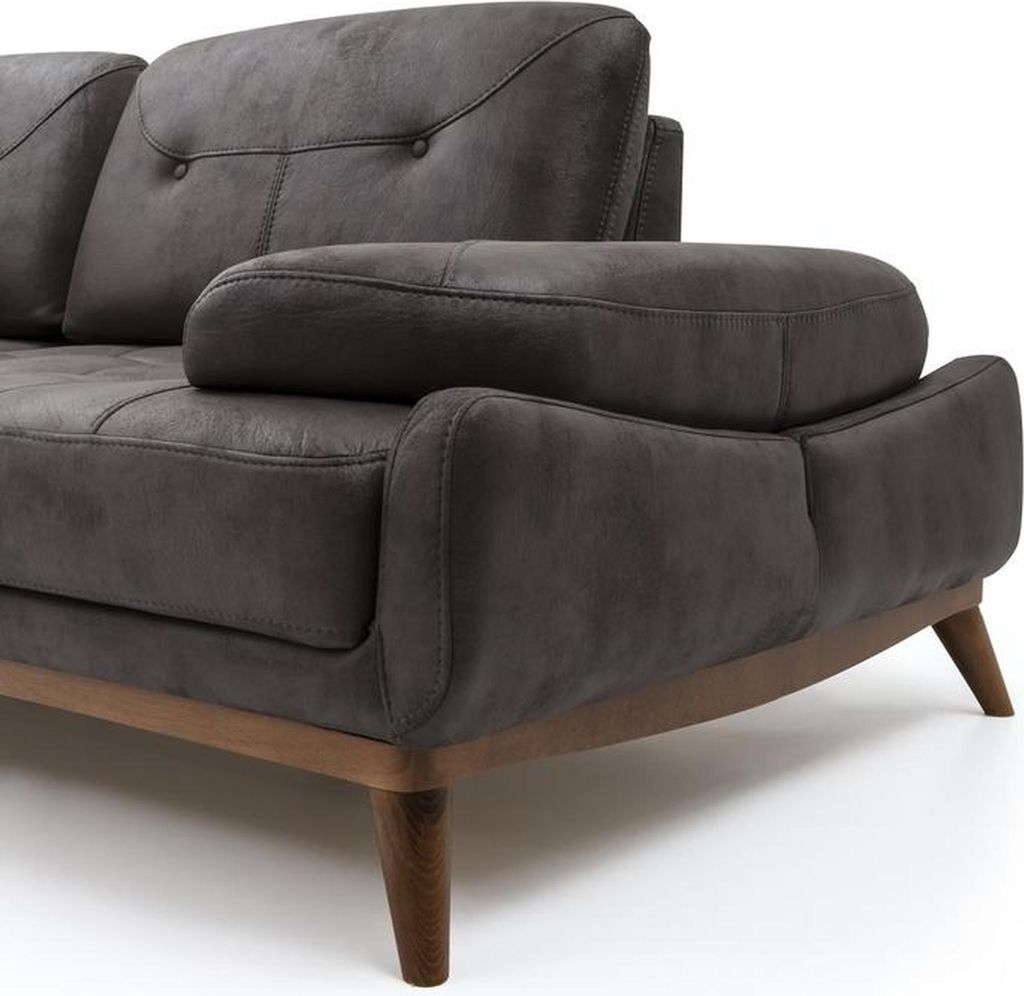 Grau-Gelbe Sofagarnitur 3+2+1 Sitzer Luxus Polstermöbel Wohnzimmer Set