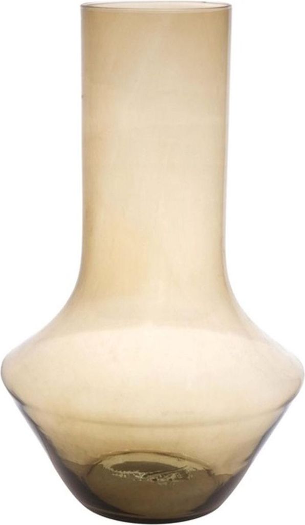 INNA-Glas Blumenvase Enedina aus Glas, recycelt, orange-braun-klar, 40 cm, Ø 26 cm - Design Vase