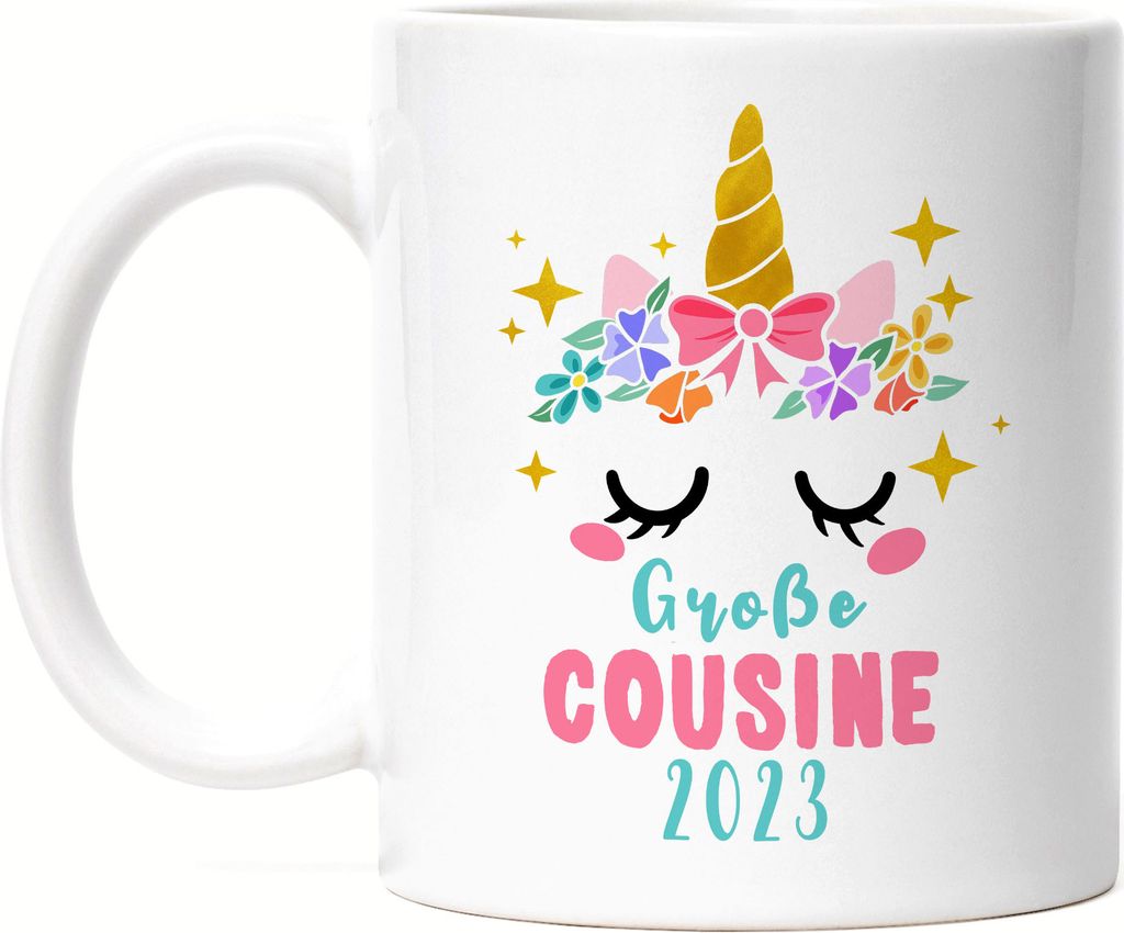 Große Cousine 2023 Tasse Lieblingscousine Geschenkidee Geburtstag Einhorn Beste Cousine