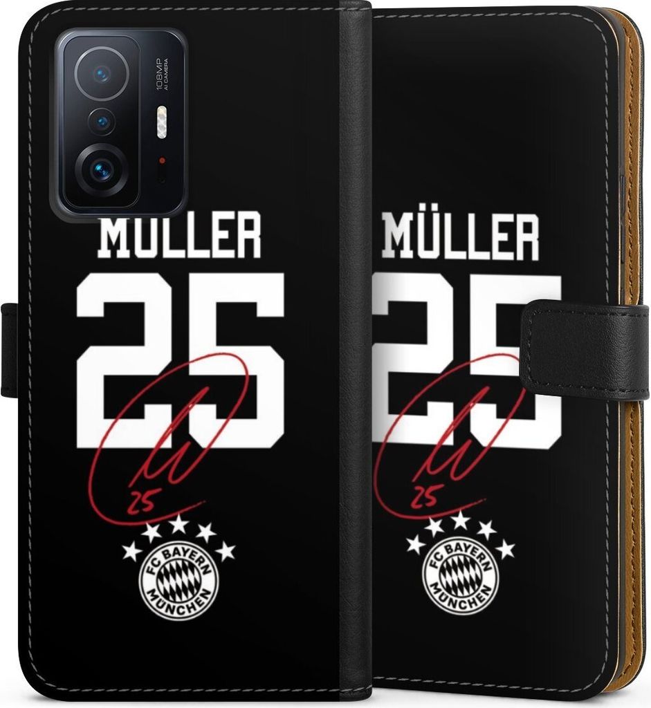 DeinDesign Klapphülle für Xiaomi 11T 5G Handytasche Lederhülle Tasche FC Bayern München FCB Thomas Müller
