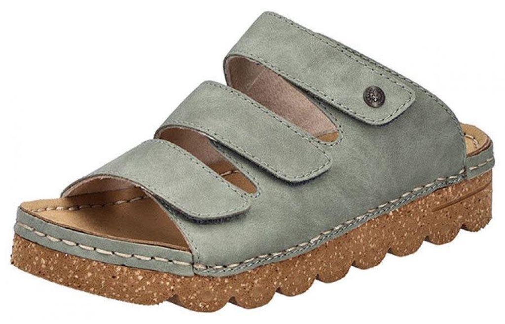 Rieker FSK Damen Pantoletten Sandalen Hausschuhe hellgrün 43