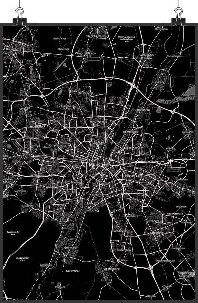 Mr. & Mrs. Panda Bild Munich DIN A3 - Geschenk, Wandbild, drucke, Plakat, Stadt, wanddeko, Wanddekoration, Dorf Karte Landkarte Map Stadtplan