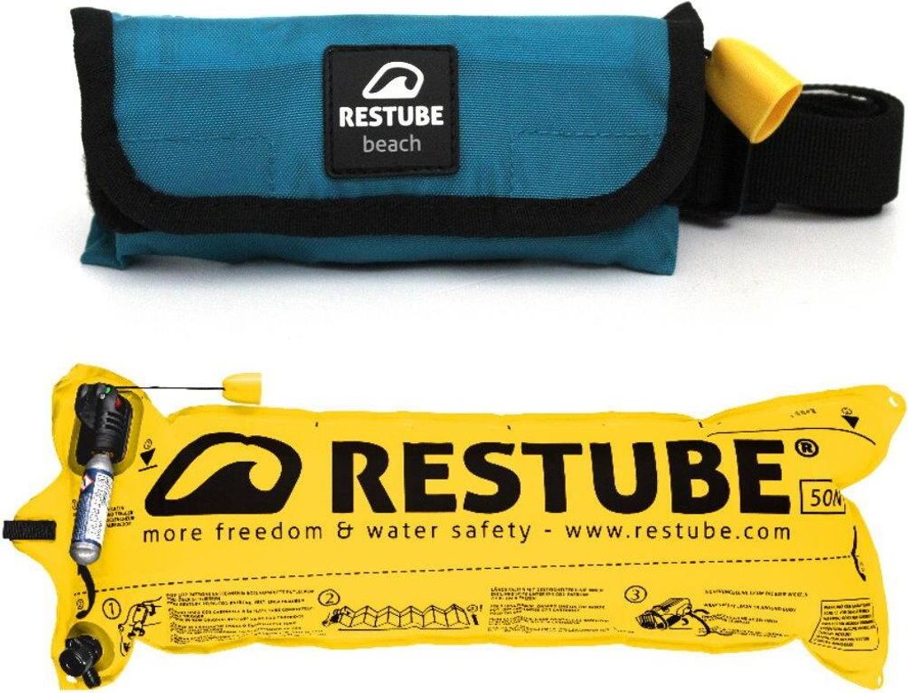 RESTUBE BEACH Schwimmhilfe Rettungssystem Rettungsboje Produktbild 