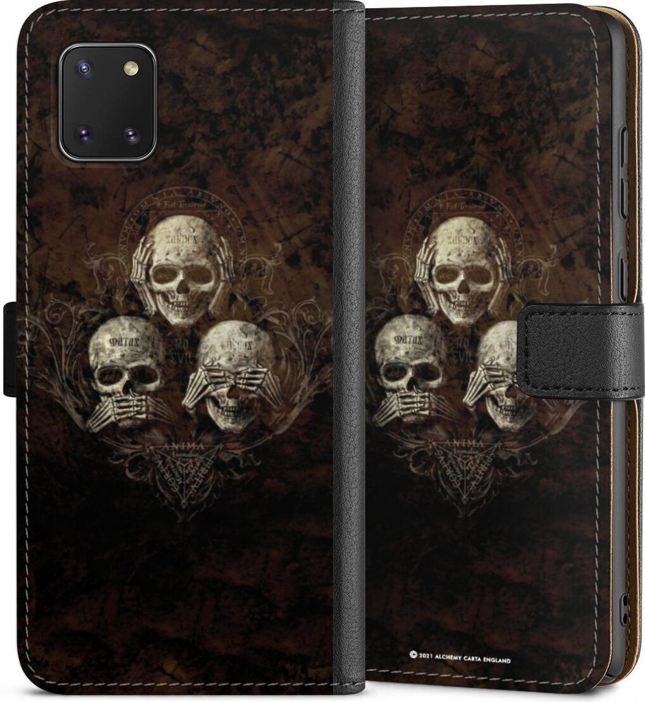 DeinDesign Klapphülle für Samsung Galaxy Note 10 lite Handytasche Lederhülle Tasche Art Gothic Totenköpfe