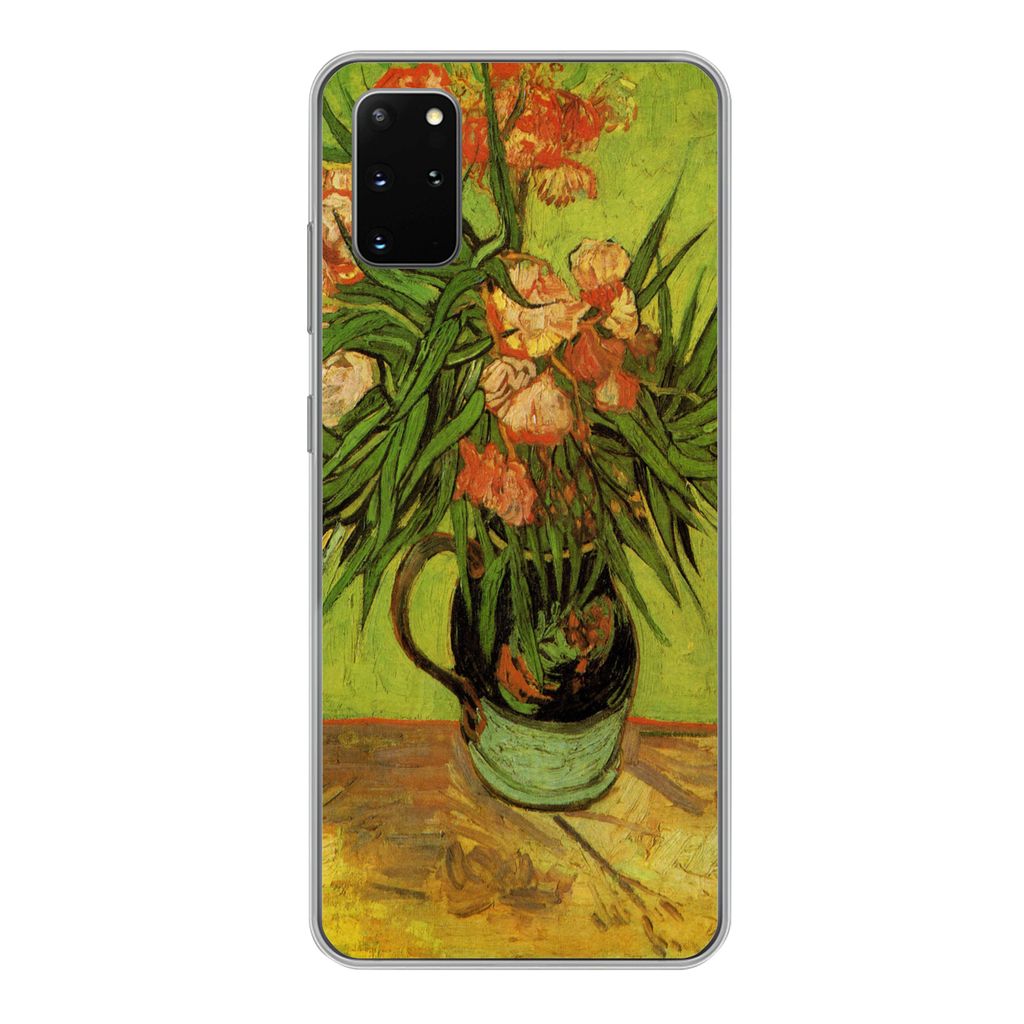MuchoWow Handyhülle Schutzhülle Hülle für Samsung Galaxy S20 Plus Stillleben Vase mit Oleander und Büchern - Vincent van Gogh Silikon Softca...