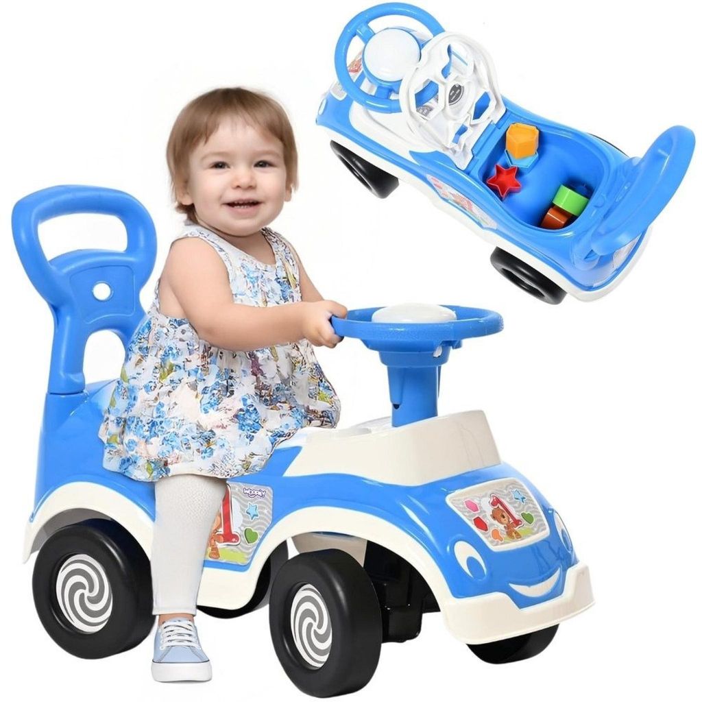 WOOPIE Loopwagen 4-in-1: sorteerdoos, duwbeestje, loopfiets Productafbeelding 