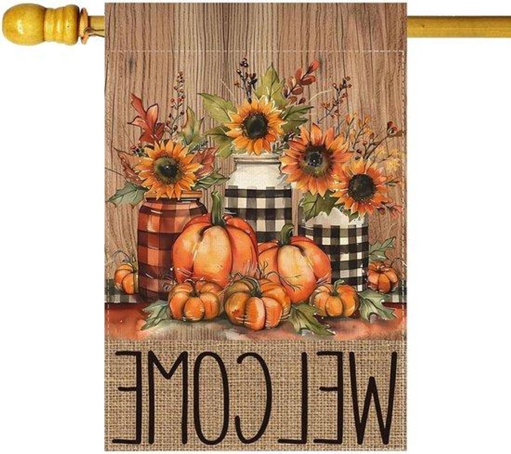 Herbstdeko Außenflagge - Doppelseitig bedruckt - 71x102 cm - Farbig