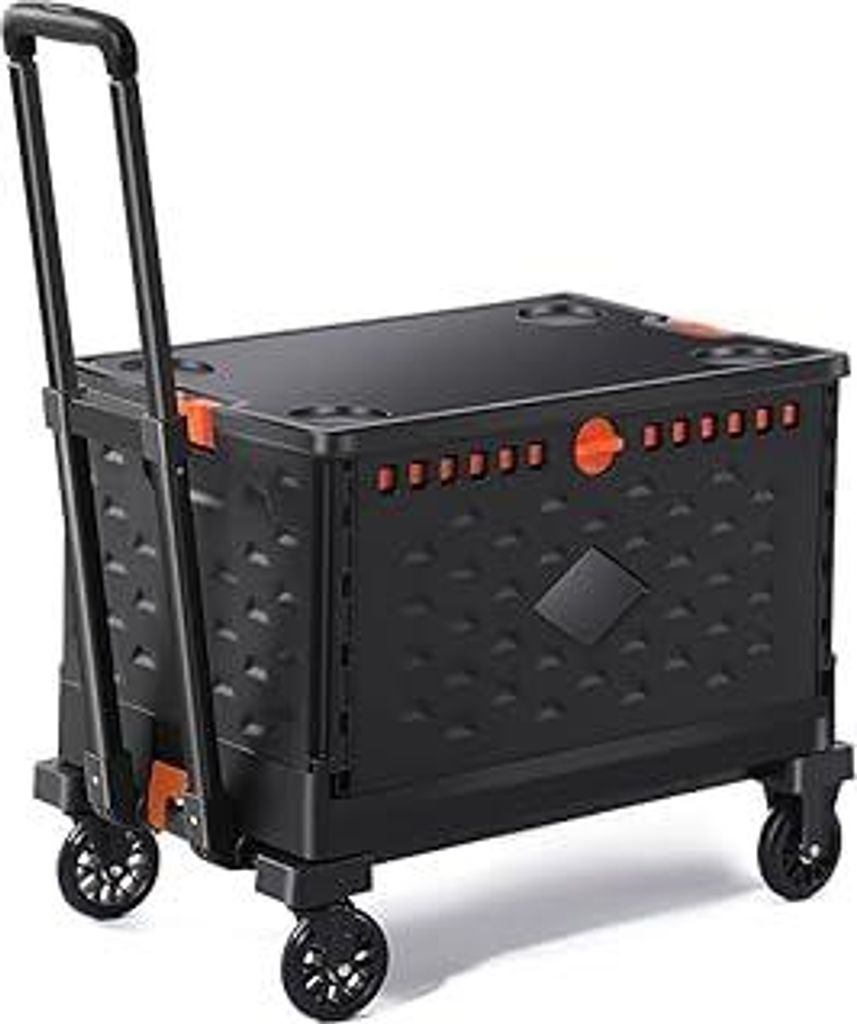 Sackkarre klappbar, Aluminium Transportkarre klappbar Separaten Faltbaren Aufbewahrungsbox, Hochbelastbare Klappbare Schubkarre mit 4 360 Grad Dreh...