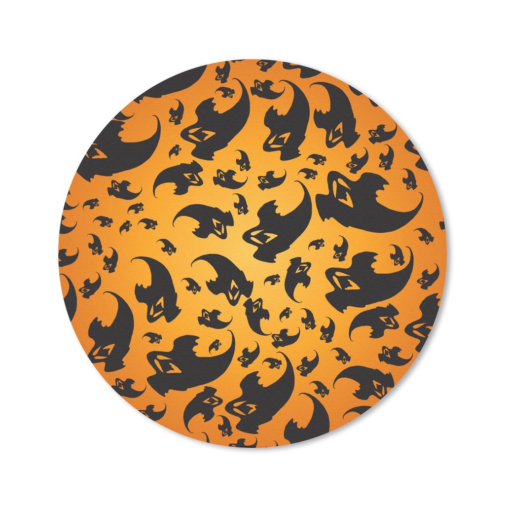 MuchoWow Mauspad Mousepad Halloween - Orange - Muster 50x50 cm - Mousepads - Maus Mat - Pad - Mausunterlage - Vinyl