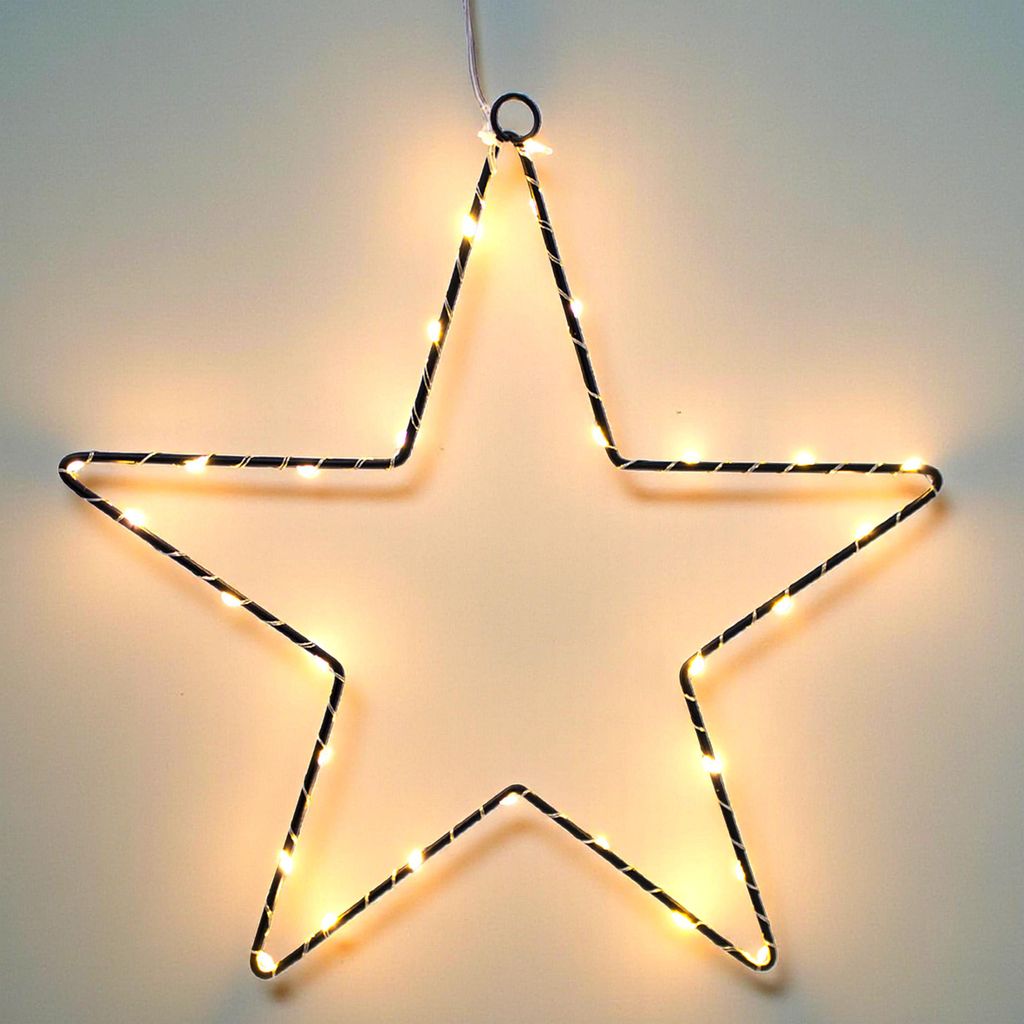 A star-shaped LED light decoration.