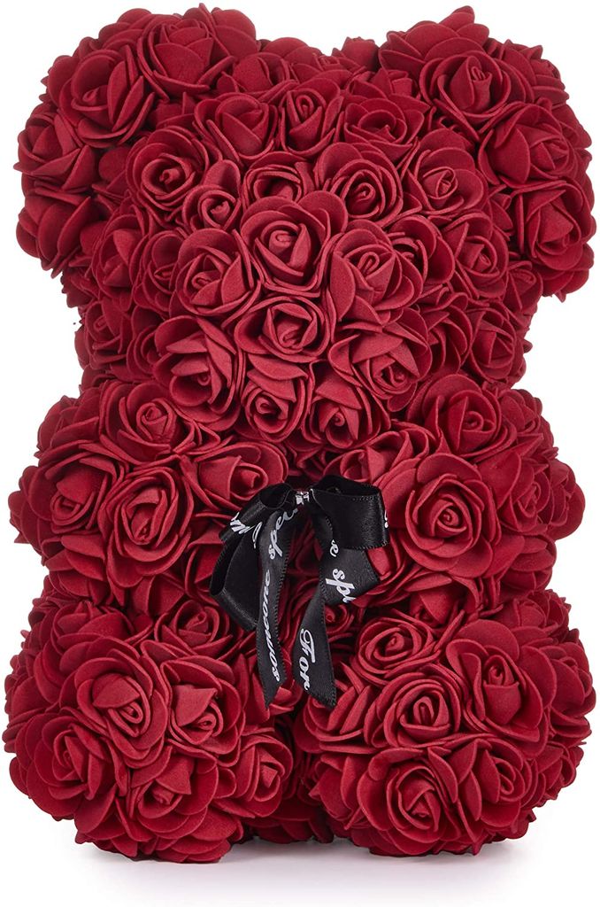 Rosenbär Teddybär Geschenk Muttertag Valentinstag rote Rosen 37 cm x 25 cm LOVE 