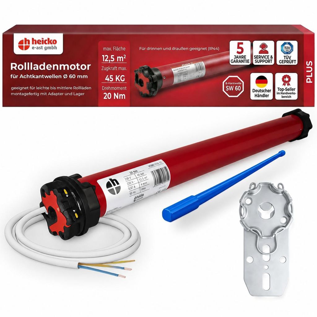 heicko Plus Rollladenmotor 20 Nm SW60 Rohrmotor, 45 kg, bis Produktbild  KI-generiertes Bild