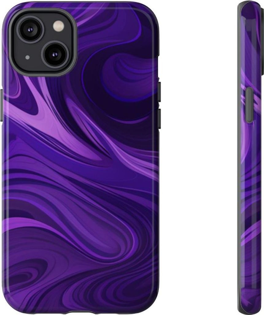 Abstraktes Wellenmuster in Violett – Hülle Kompatibel mit iPhone 14 Plus