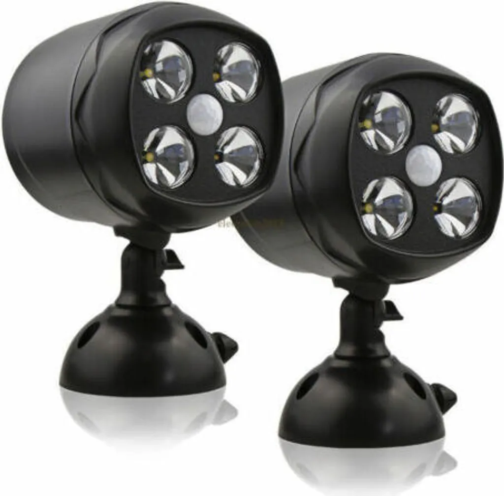 Projecteur LED étanche PIR extérieur - Pack double 4 LED haute intensité