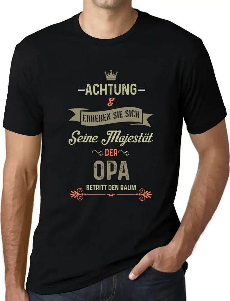 Herren Grafik T-Shirt Seine Majestät Der Opa Öko-Verantwortlich Vintage Jahrgang Kurzarm Lustige Druck Geburtstag Geschenk Mann