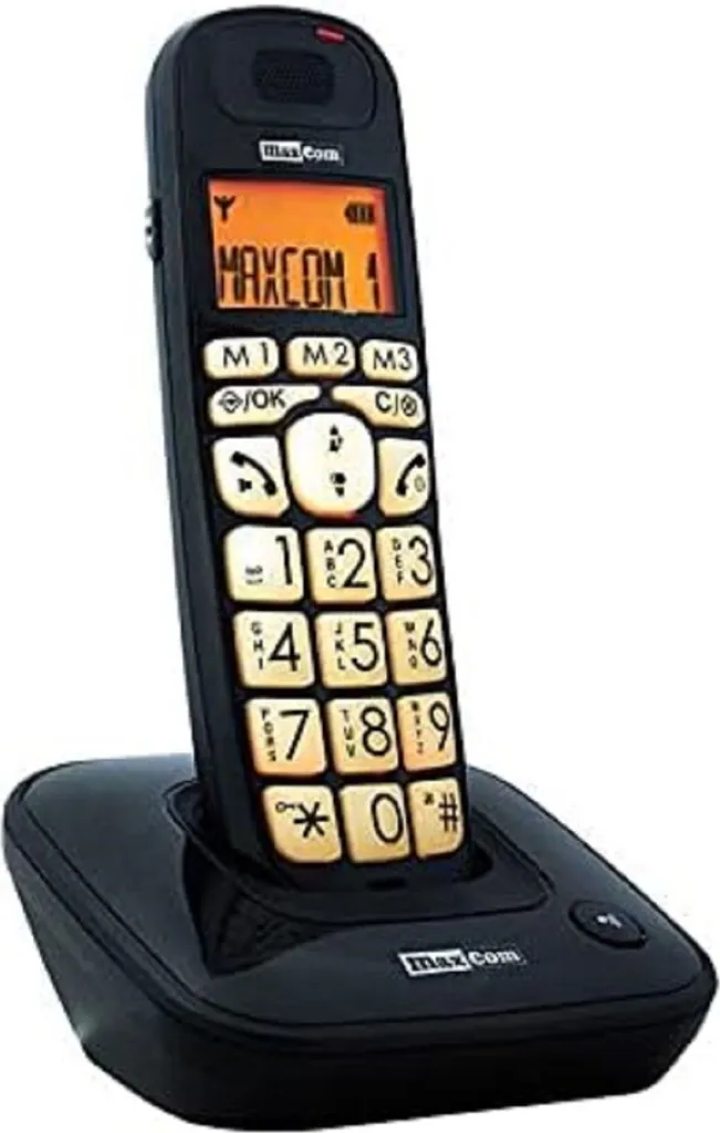 Maxcom MC6800 Nero: Telefono Cordless DECT con Tasti Grandi e SOS