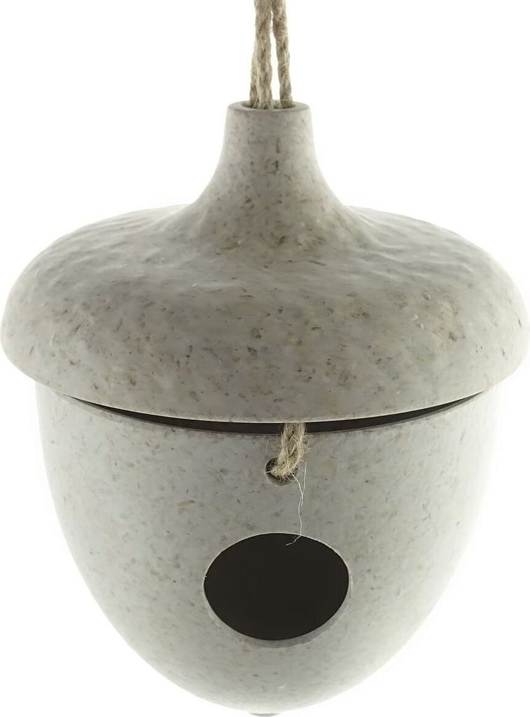 Riffelmacher Vogelhaus Eicheldesign Natur Reisspreu/Kunststoff Ø 16,4 x 19 cm