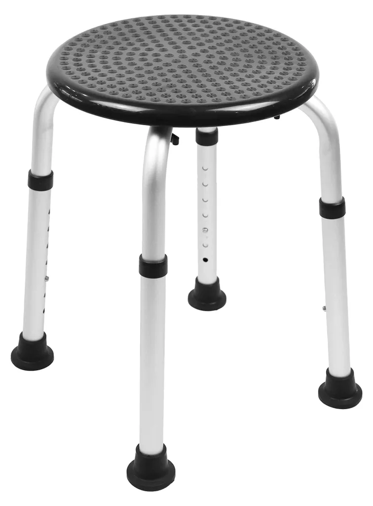 Tabouret de douche antidérapant noir - Évitez les chutes en salle de bain