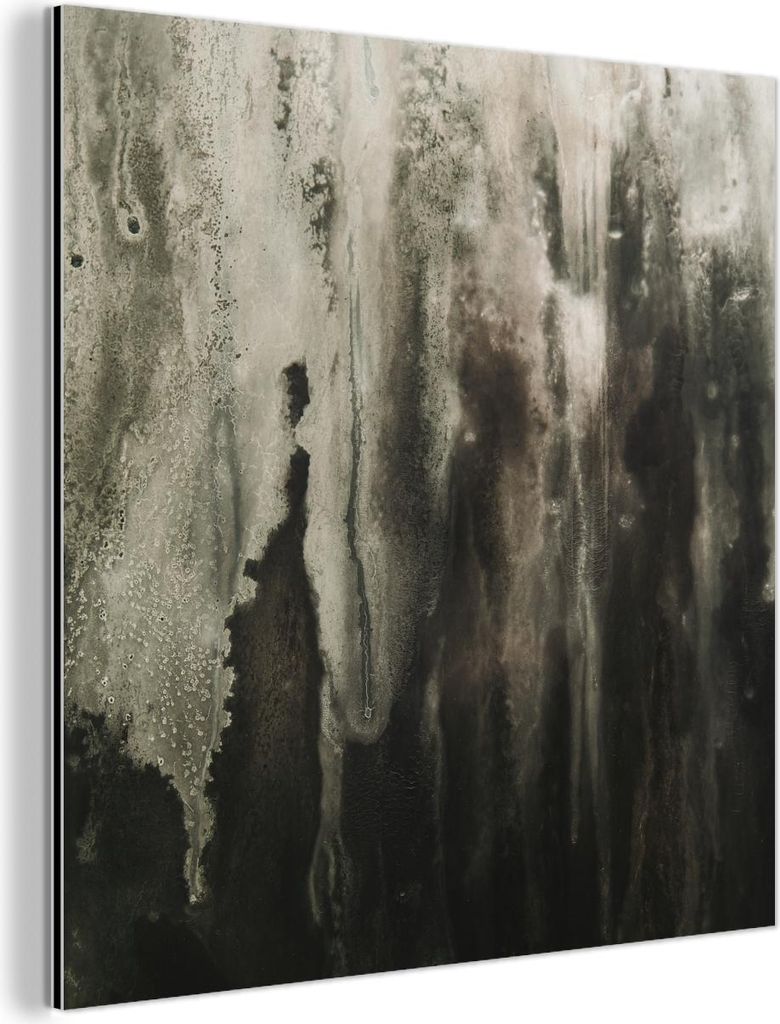 MuchoWow Wanddekoration Metall Metallbild Wandkunst 20x20 cm Abstrakt - Grau - Kunst - Muster MuchoWow Aluminium Gemälde - Alu Dibond Bilder
