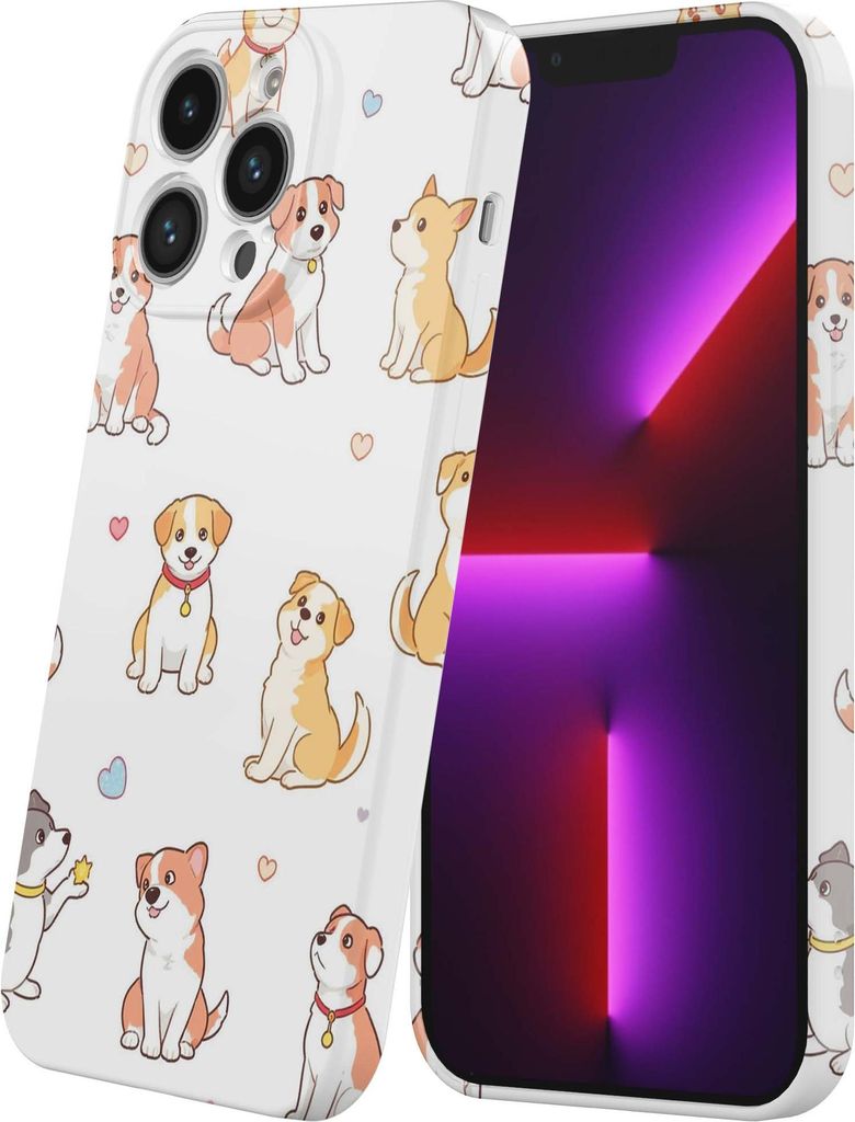 Smartphonica Handyhülle passend für iPhone 13 Pro mit Hundeaufdruck - Flexible Softcase TPU - Backcover Case Hunde Design