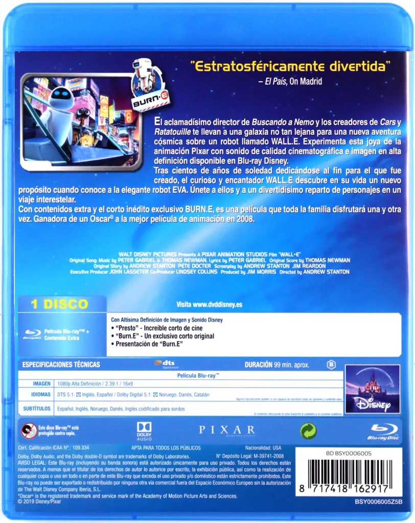 WALL-E version originale Blu-ray boîtier haute définition - 2