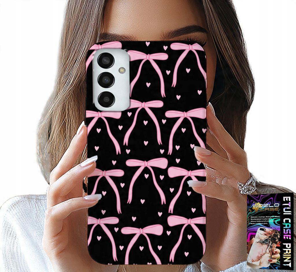 Fall Für Samsung Galaxy M13 4G - Schwarz Und Rosa Schleife Schleifen