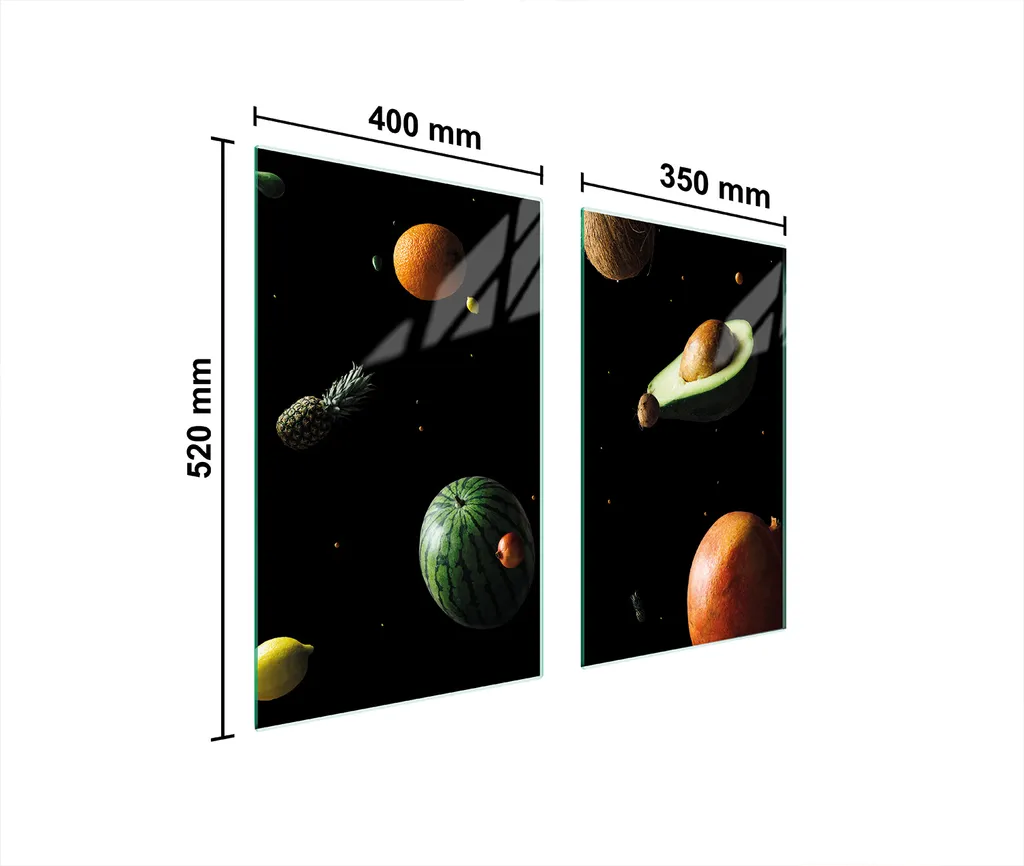 Piastre copri fornelli 2 pezzi 75x52 Copri piano cottura in ceramica tagliere in vetro verdure Kosmos