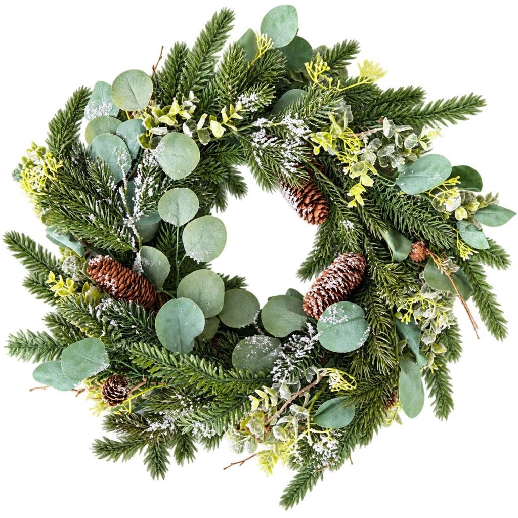 Weihnachtlicher Türkranz ∅ 55 cm wie echt, Tannenkranz & Produktbild 