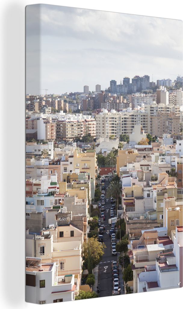 OneMillionCanvasses - Leinwandbilder - 90x140 cm, Luftaufnahme von Santa Cruz in Spanien auf den Kanarischen Inseln, Wandbilder Kunstdruck Wandde...