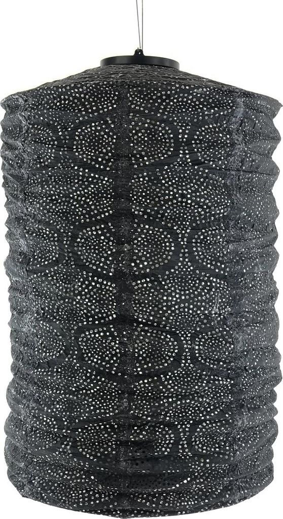 LUMIZ Lampion Solarlampe Cylinder 28 Tigres Black schwarz Ø 28 cm - Tyvek