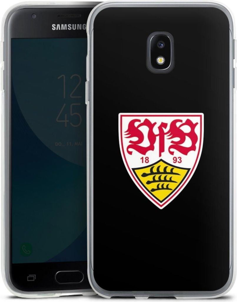 DeinDesign Handyhülle für Samsung Galaxy J3 Duos (2017) Silikon Hülle Case Smartphone Schutzhülle Offizielles Lizenzprodukt VfB Stuttgart Wappen