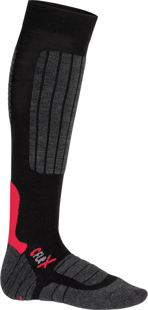 CFLEX Damen und Herren Ski- und Snowboard Socken (1 Paar) Kniestrümpfe - Schwarz-Rot 43-46