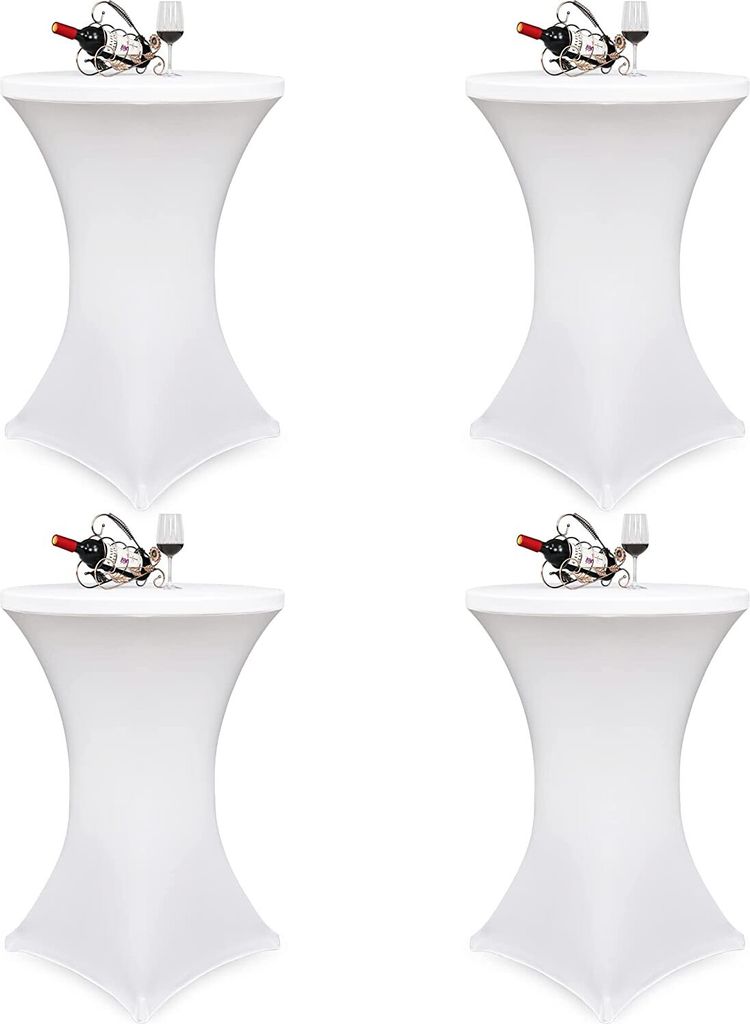 4 Stück stehtisch hussen stehtische Elasthan Stretch Tischdecke, für Bistrotisch Ø 70-75 cm, Für runden Tisch Hochzeit Geburtstagsfeier Bankett...