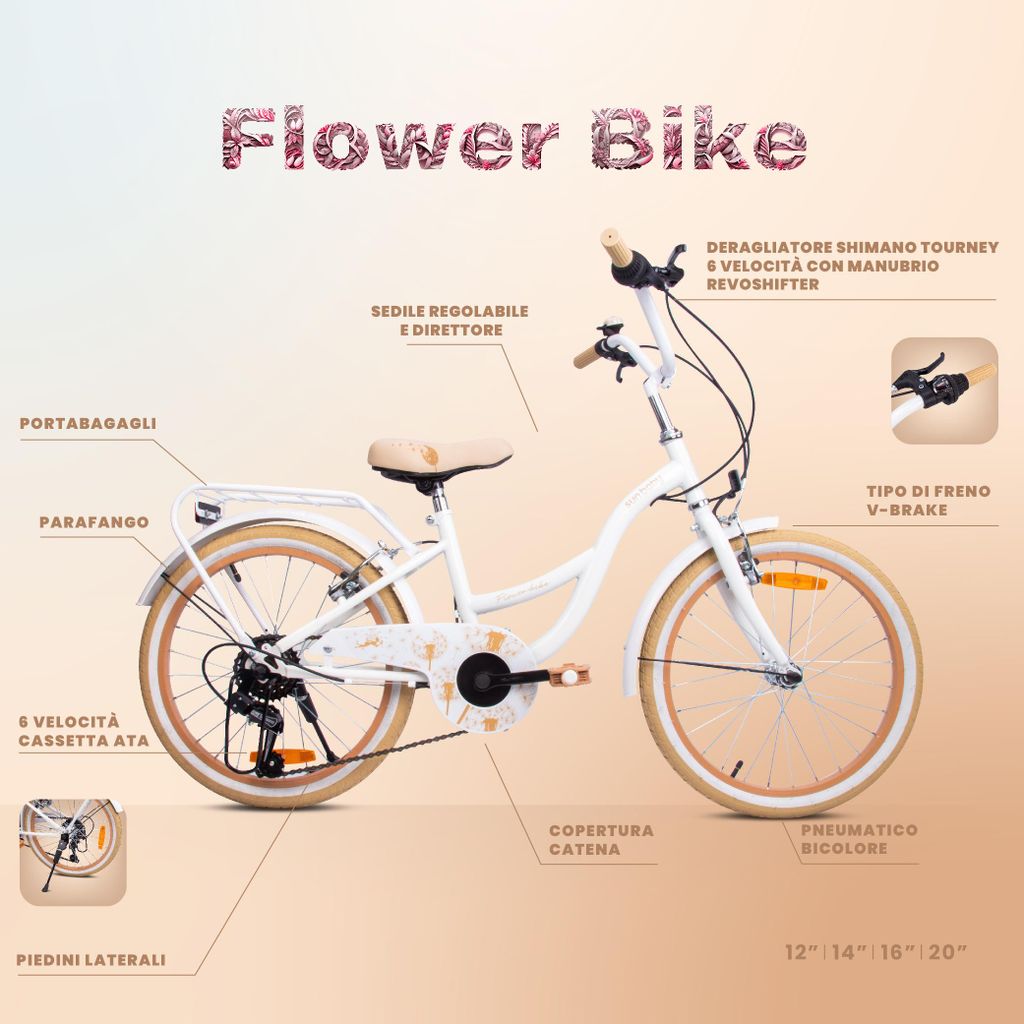 WAPHOERTE Bicicletta da 20 pollici, per babini, portata fino a 85 kg